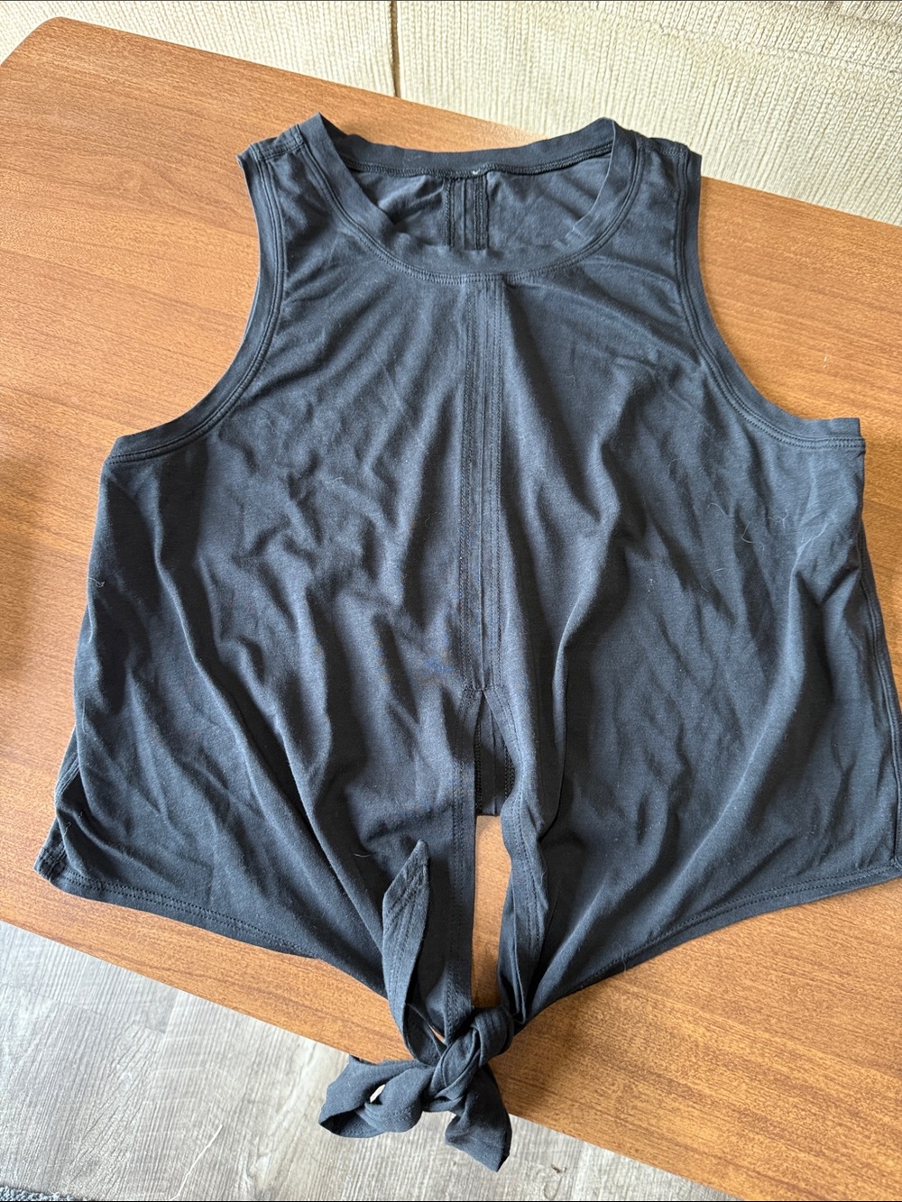 Lululemon Black Tie-Front Sleeveless Crop Tank